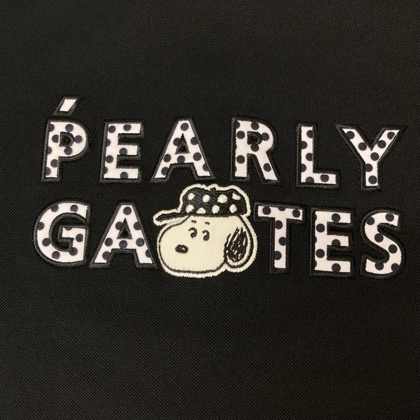 PEARLY GATES 053-5260031 Peanuts Shirt Black Polo Size 6(LL)