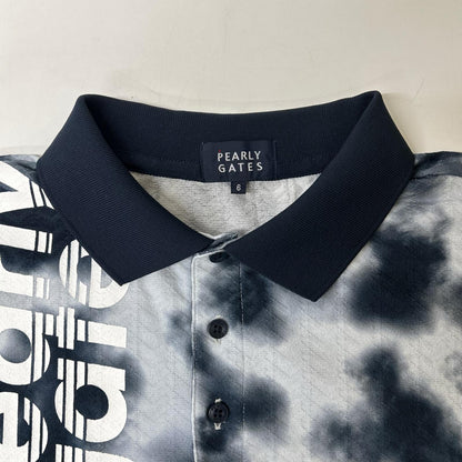 PEARLY GATES Tie-Dye Polyester Polo Navy Size 6 (LL)