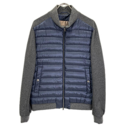 HERNO RESORT Paneled Nylon Down Jacket Navy/Gray Size 50