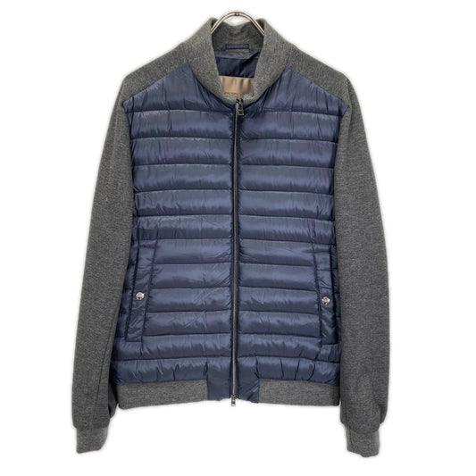 HERNO RESORT Paneled Nylon Down Jacket Navy/Gray Size 50