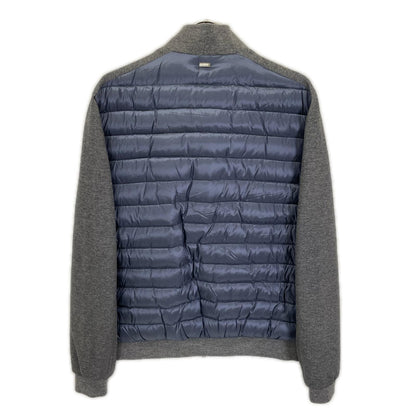 HERNO RESORT Paneled Nylon Down Jacket Navy/Gray Size 50