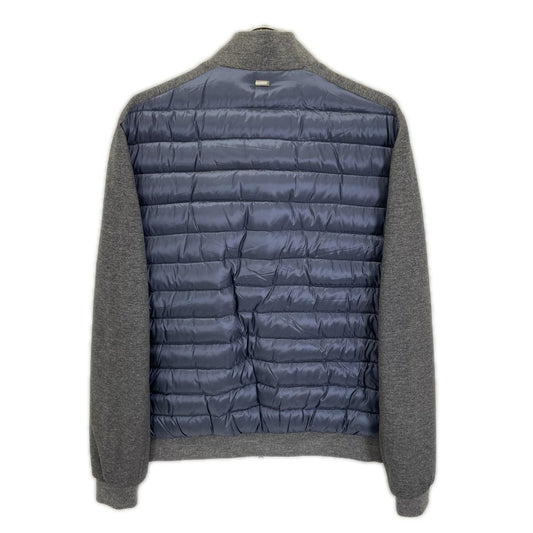 HERNO RESORT Paneled Nylon Down Jacket Navy/Gray Size 50