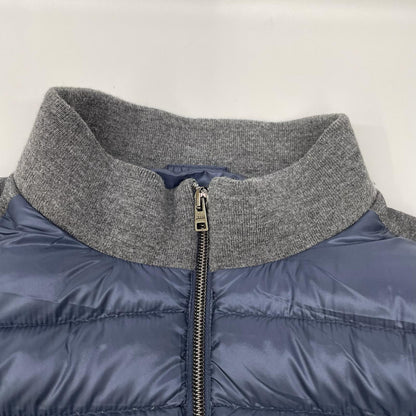 HERNO RESORT Paneled Nylon Down Jacket Navy/Gray Size 50