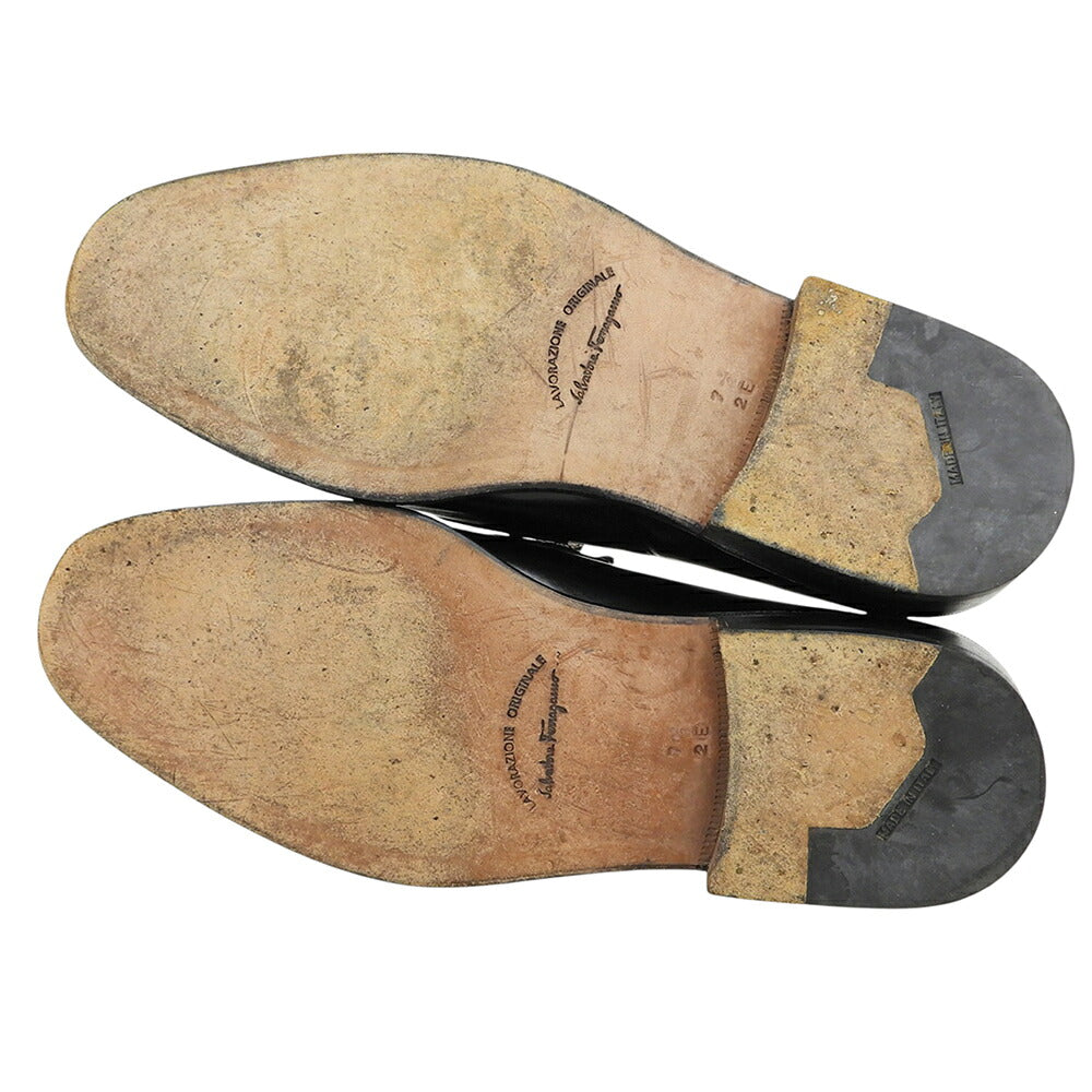 SalvatoreFerragamo Leather Penny Loafers Black Size 7 1/2 2E