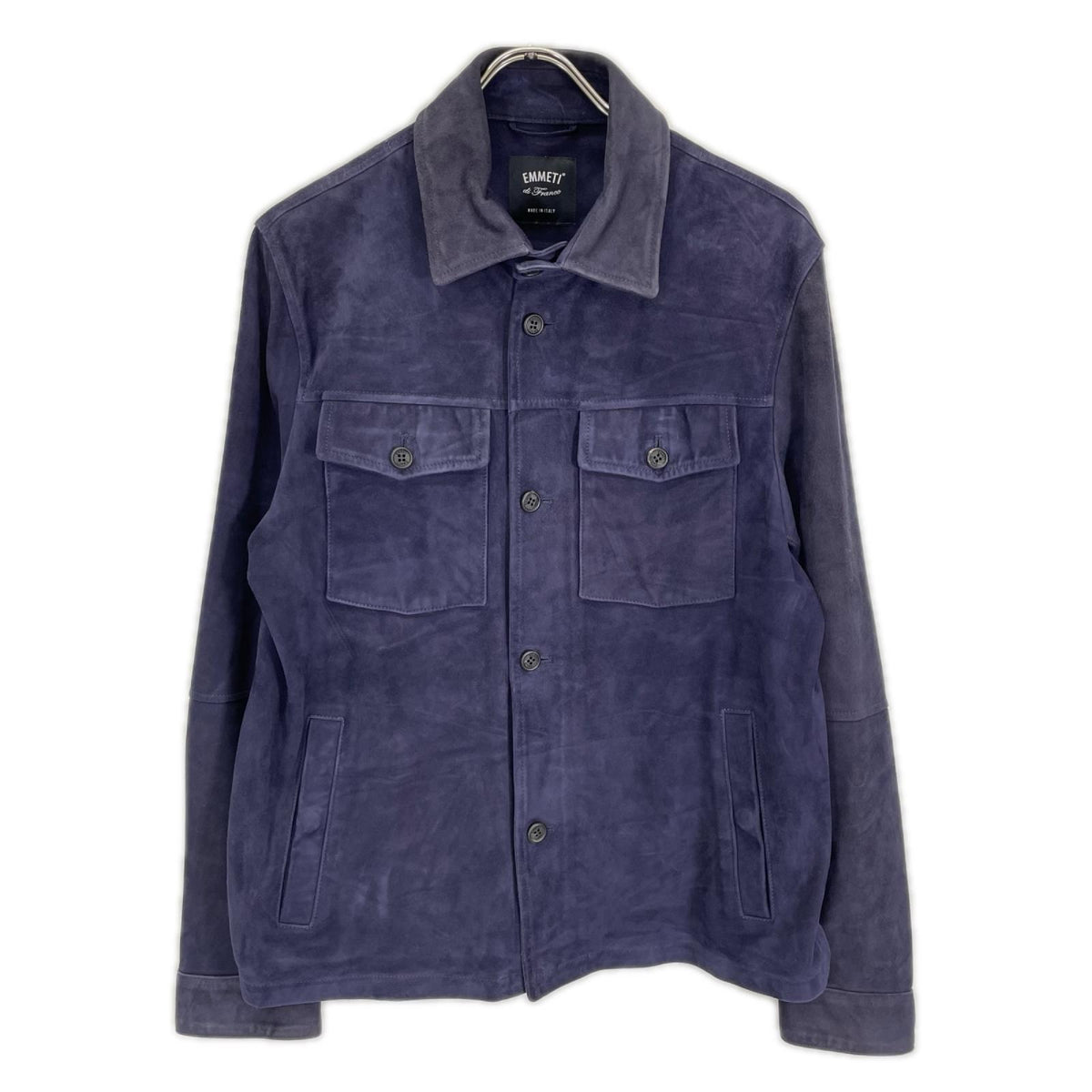 EMMETI Positano Navy Goatskin Suede 4-Pocket Jacket Size 50