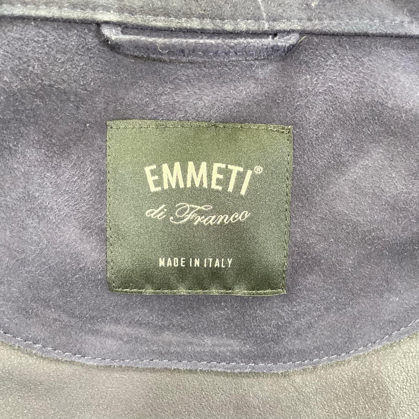 EMMETI Positano Navy Goatskin Suede 4-Pocket Jacket Size 50