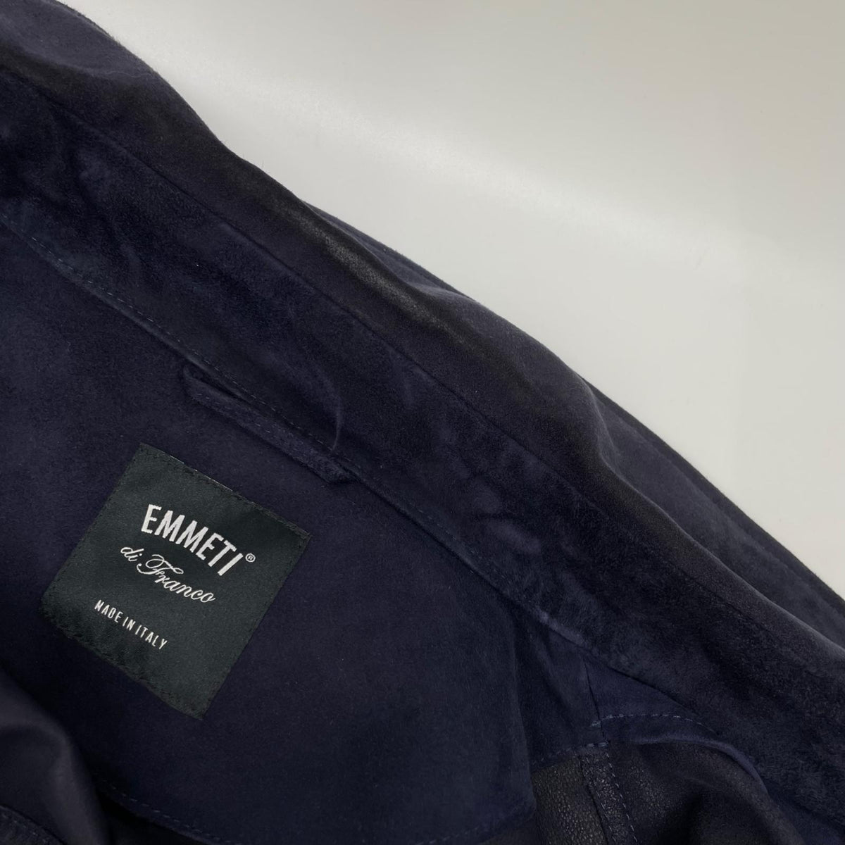 EMMETI Positano Navy Goatskin Suede 4-Pocket Jacket Size 50