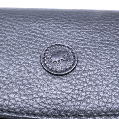 HUNTING WORLD Black Leather Flap Long Wallet