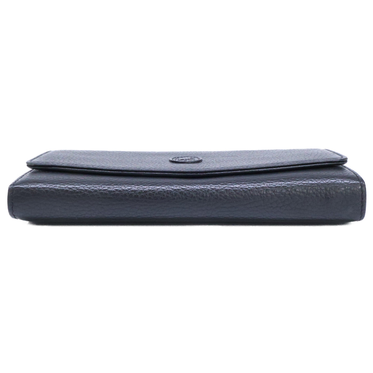 HUNTING WORLD Black Leather Flap Long Wallet