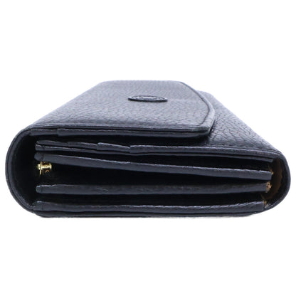 HUNTING WORLD Black Leather Flap Long Wallet