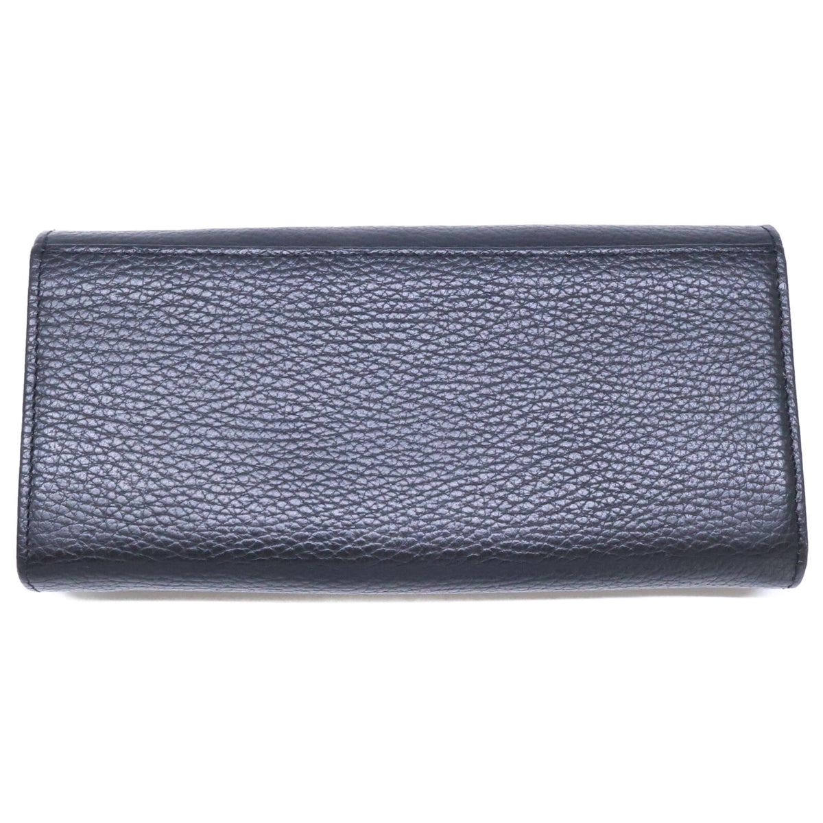 HUNTING WORLD Black Leather Flap Long Wallet