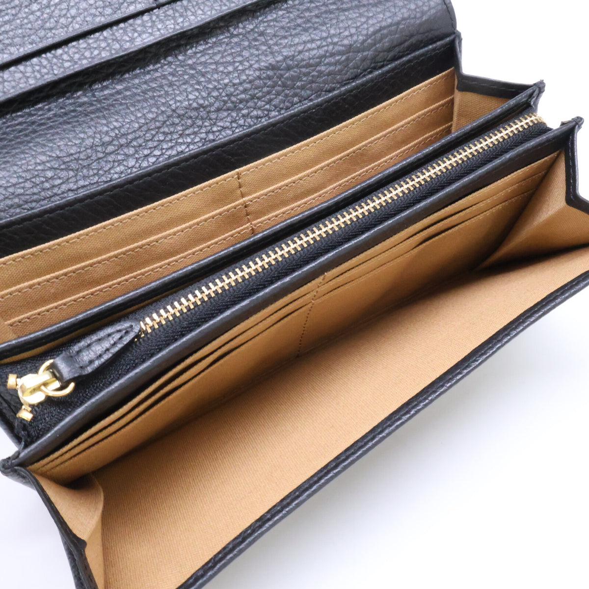 HUNTING WORLD Black Leather Flap Long Wallet