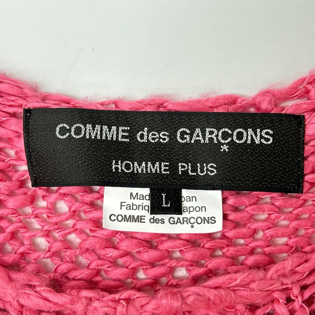 COMMEdesGARCONS HOMME PLUS PO-N008 Slub Sweater Pink Size L