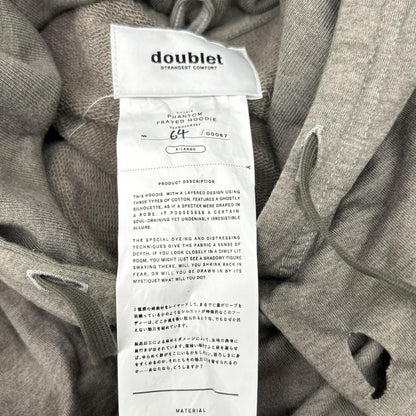 doublet 25AW Phantom Frayed Hoodie Gray Size XL