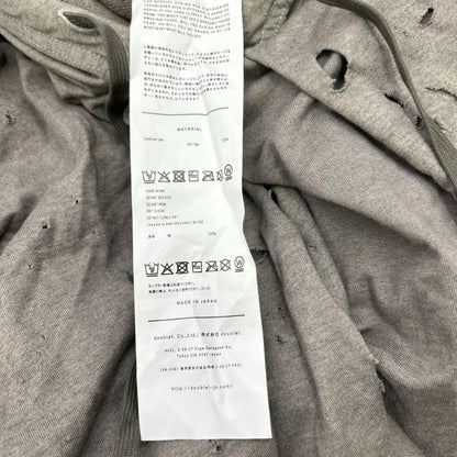doublet 25AW Phantom Frayed Hoodie Gray Size XL