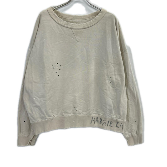 Maison Margiela S50GU0214 Beige Distressed Sweatshirt Size L