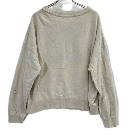 Maison Margiela S50GU0214 Beige Distressed Sweatshirt Size L