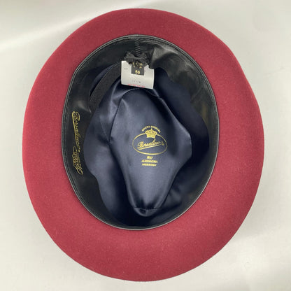 Borsalino Bordeaux Rabbit Fur Fedora Hat Size 59