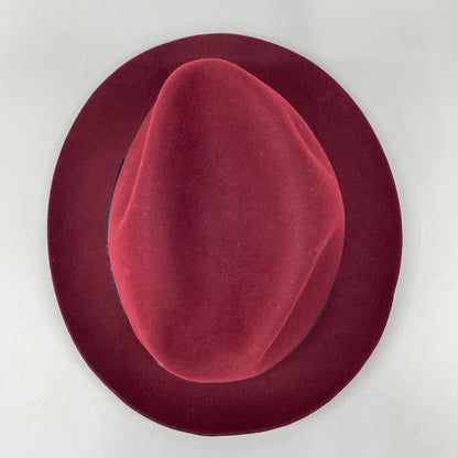 Borsalino Bordeaux Rabbit Fur Fedora Hat Size 59