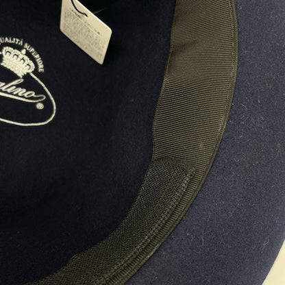 Borsalino Navy Felt Fedora Hat Size 56
