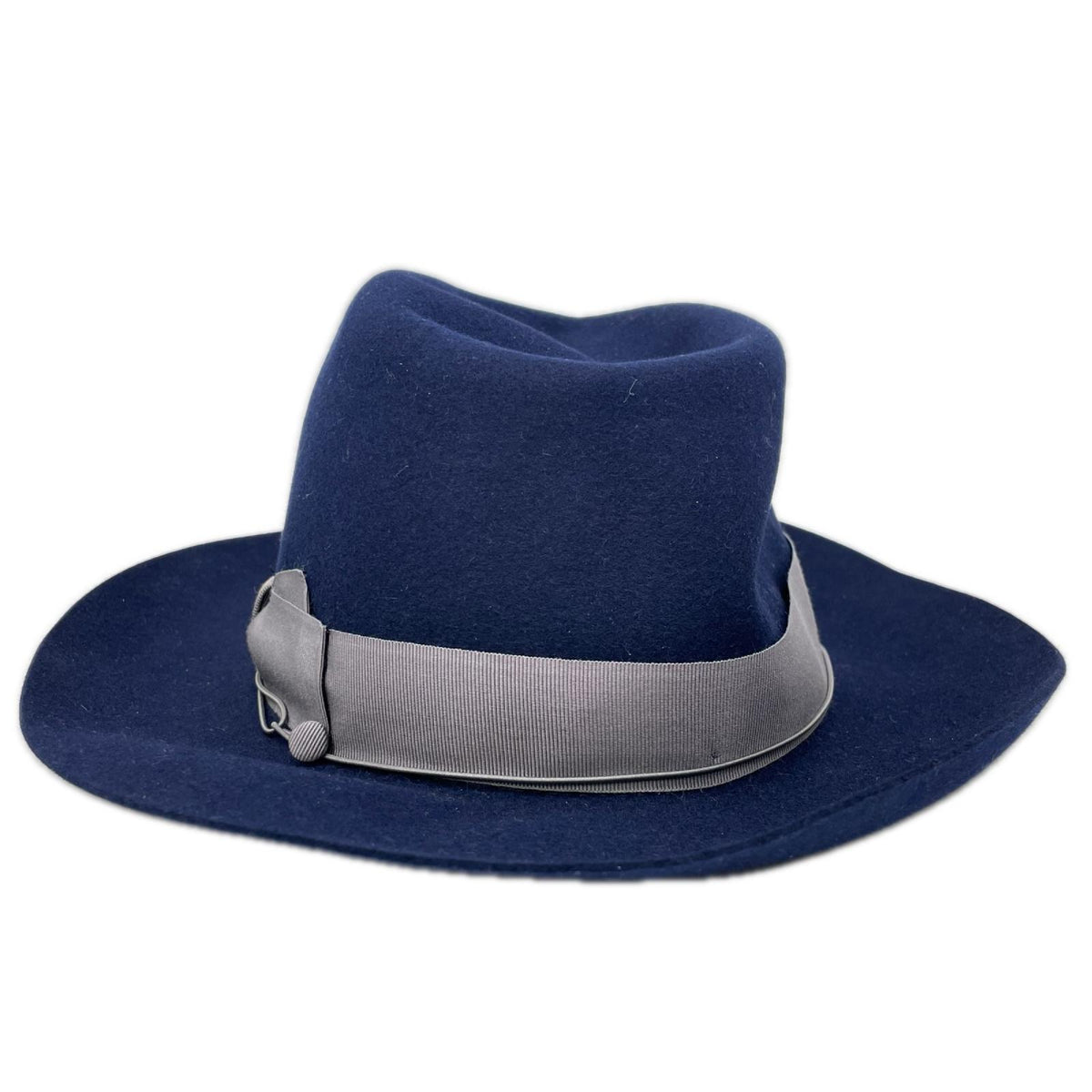 Borsalino Navy Felt Fedora Hat Size 56