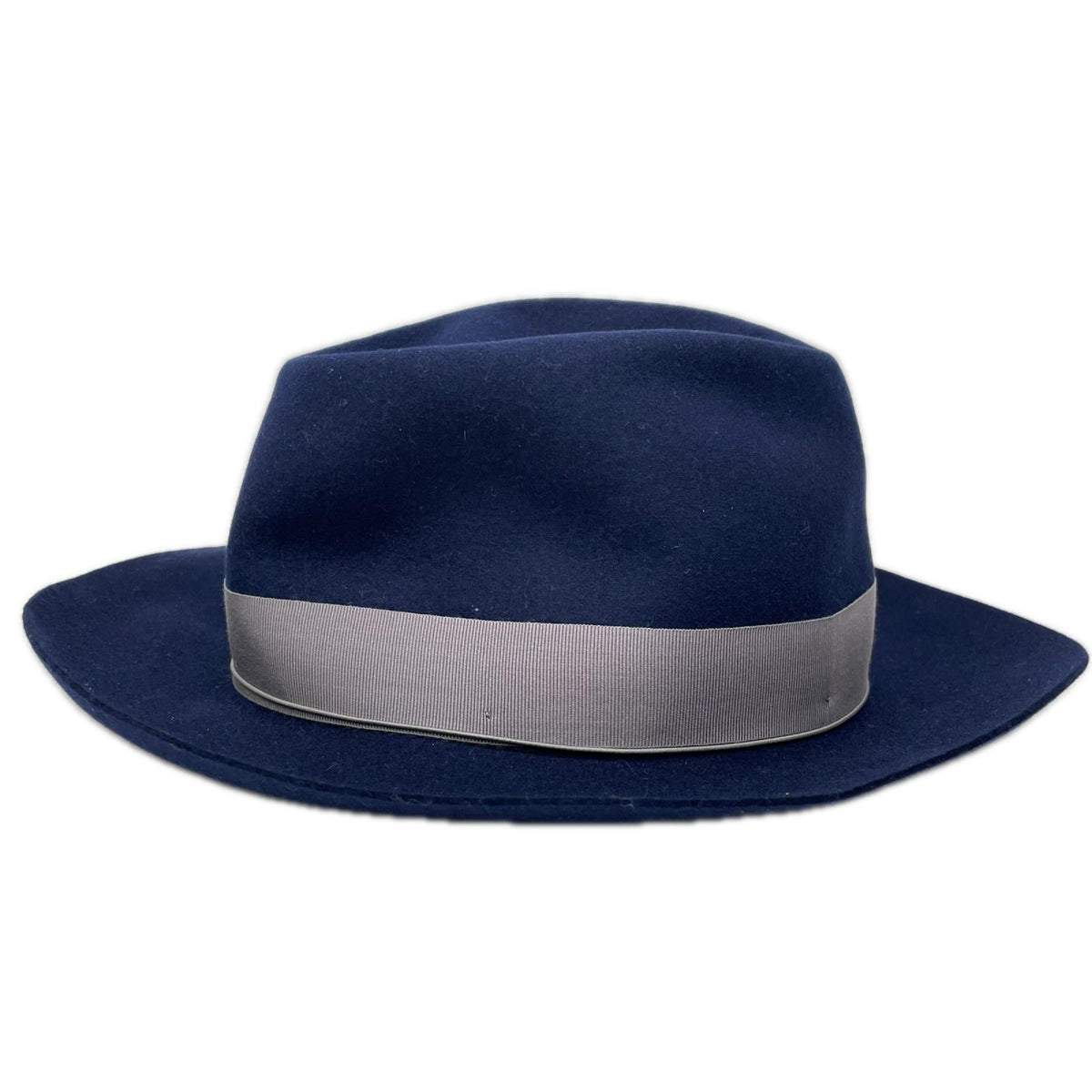 Borsalino Navy Felt Fedora Hat Size 56