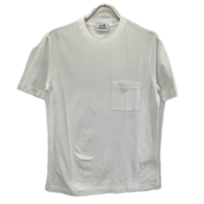 HERMES H-Embroidered Crew Neck Pocket T-Shirt White Size XS
