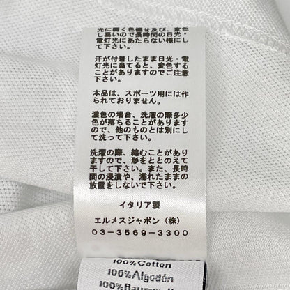 HERMES H-Embroidered Crew Neck Pocket T-Shirt White Size XS