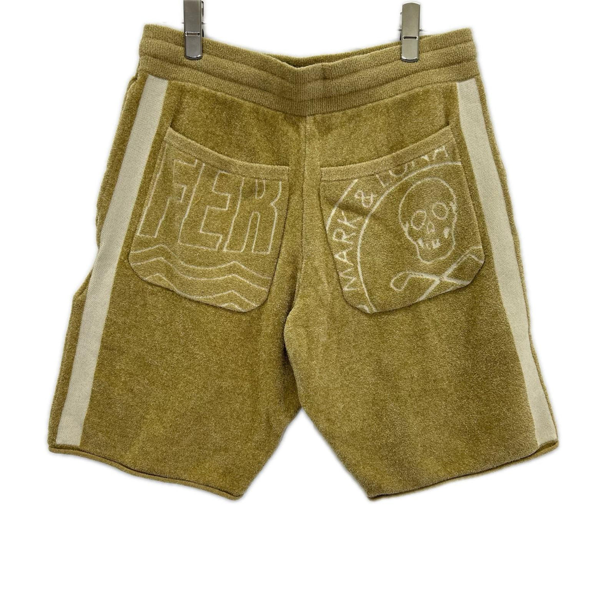 MARK&LONA Plush Velour Touch Shorts Beige Size 46