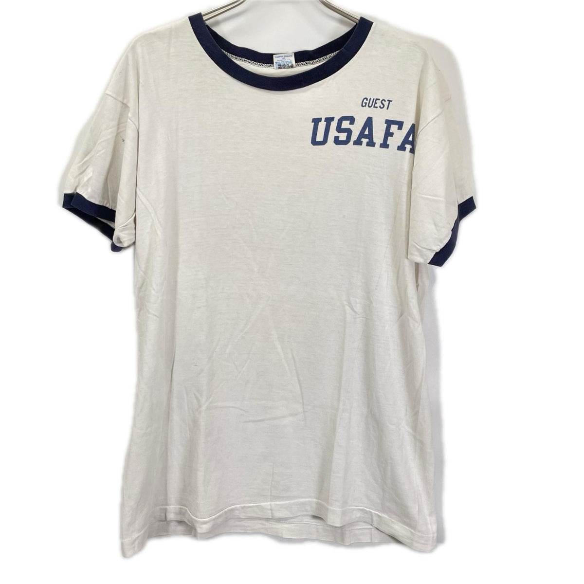 Champion 70s USAFA GUEST Bar Tag Ringer T-Shirt Size XL