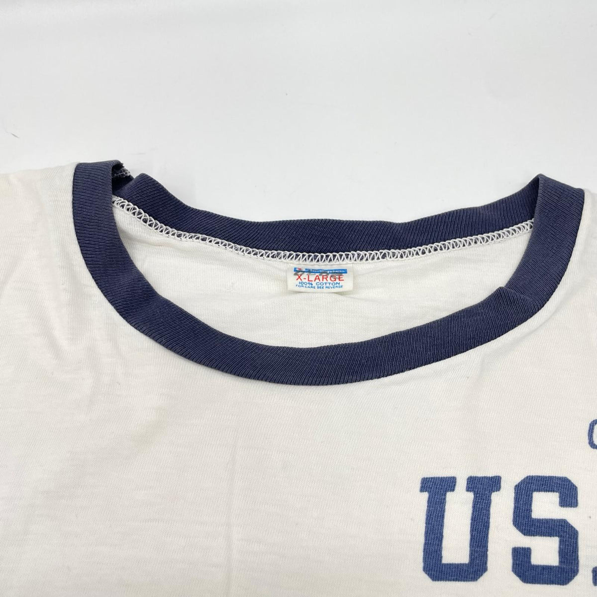 Champion 70s USAFA GUEST Bar Tag Ringer T-Shirt Size XL