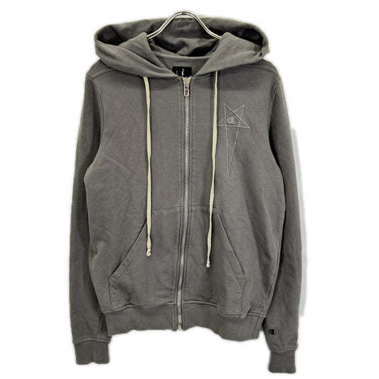 Rick Owens x Champion Pentagram Zip Up Hoodie Gray Size S