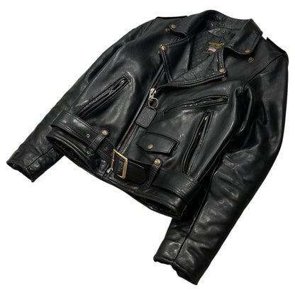 VANSON TYPE C2 Double Rider Leather Jacket Black Size 38