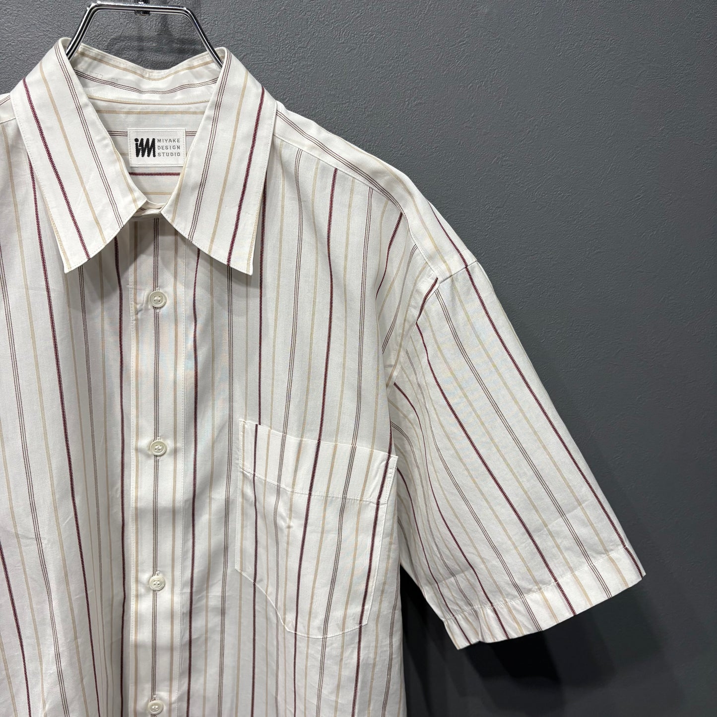 ISSEY MIYAKE Cotton Stripe S/S Shirt White