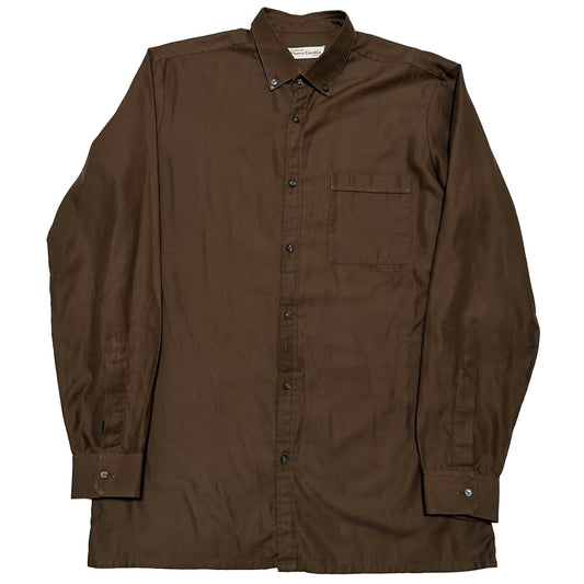 PIERRE CARDIN 60s Long Sleeve Shirt Brown
