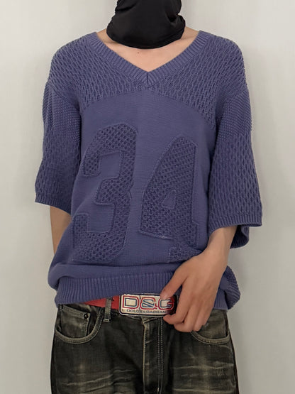PHENOMENON 14ss Number Cotton Knit Purple Size L