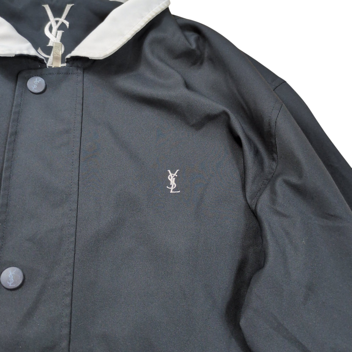 Yves Saint Laurent YSL Logo Zip Up Blouson Black Size 105