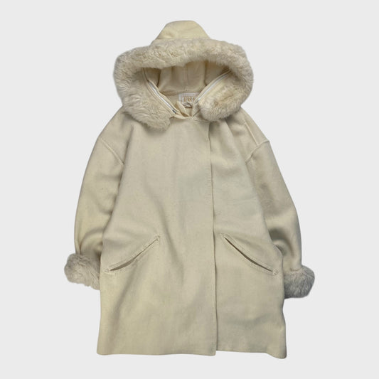 LUNDSTROM LAPARKA 80s Wool Coat White Size L
