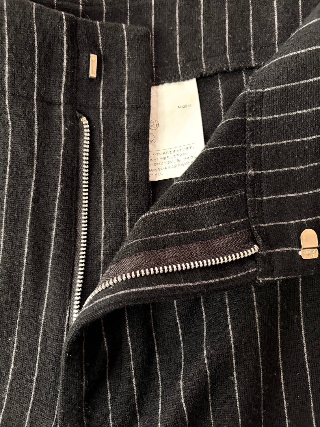COMME des GARCONS SS13 Wool Stripe Wide Cropped Pants Size S