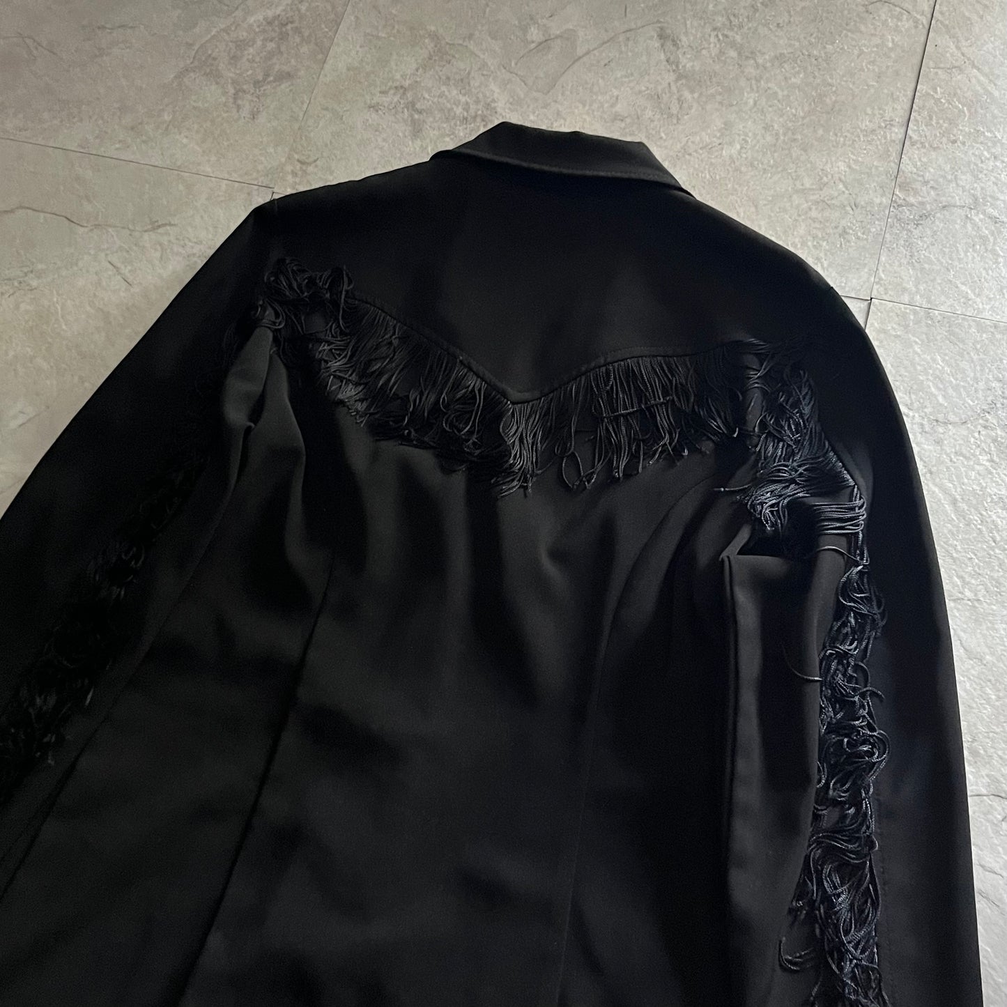Vintage Black Fringe Jacket Size M