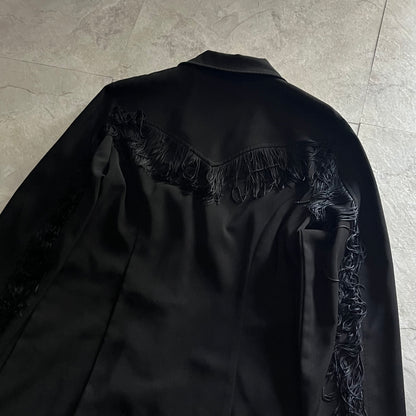 Vintage Black Fringe Jacket Size M