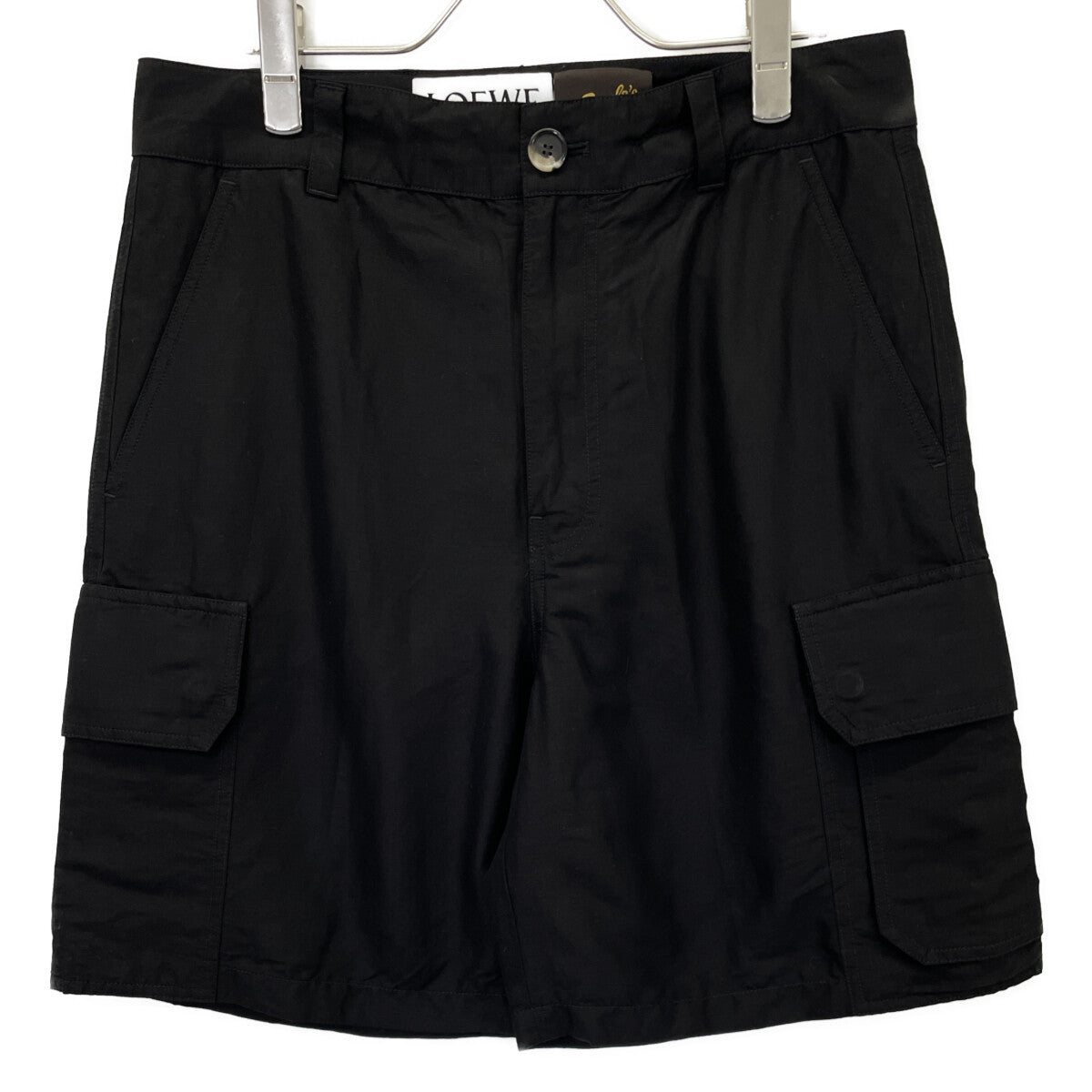 LOEWE Paula's Ibiza Rayon Cargo Shorts Black Size 46