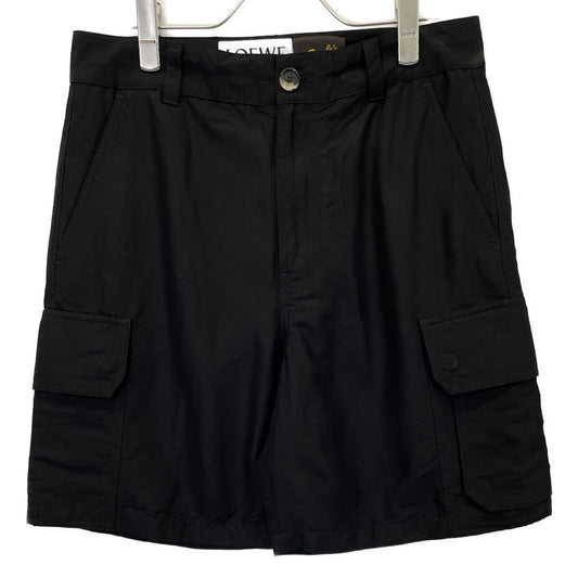 LOEWE Paula's Ibiza Rayon Cargo Shorts Black Size 46