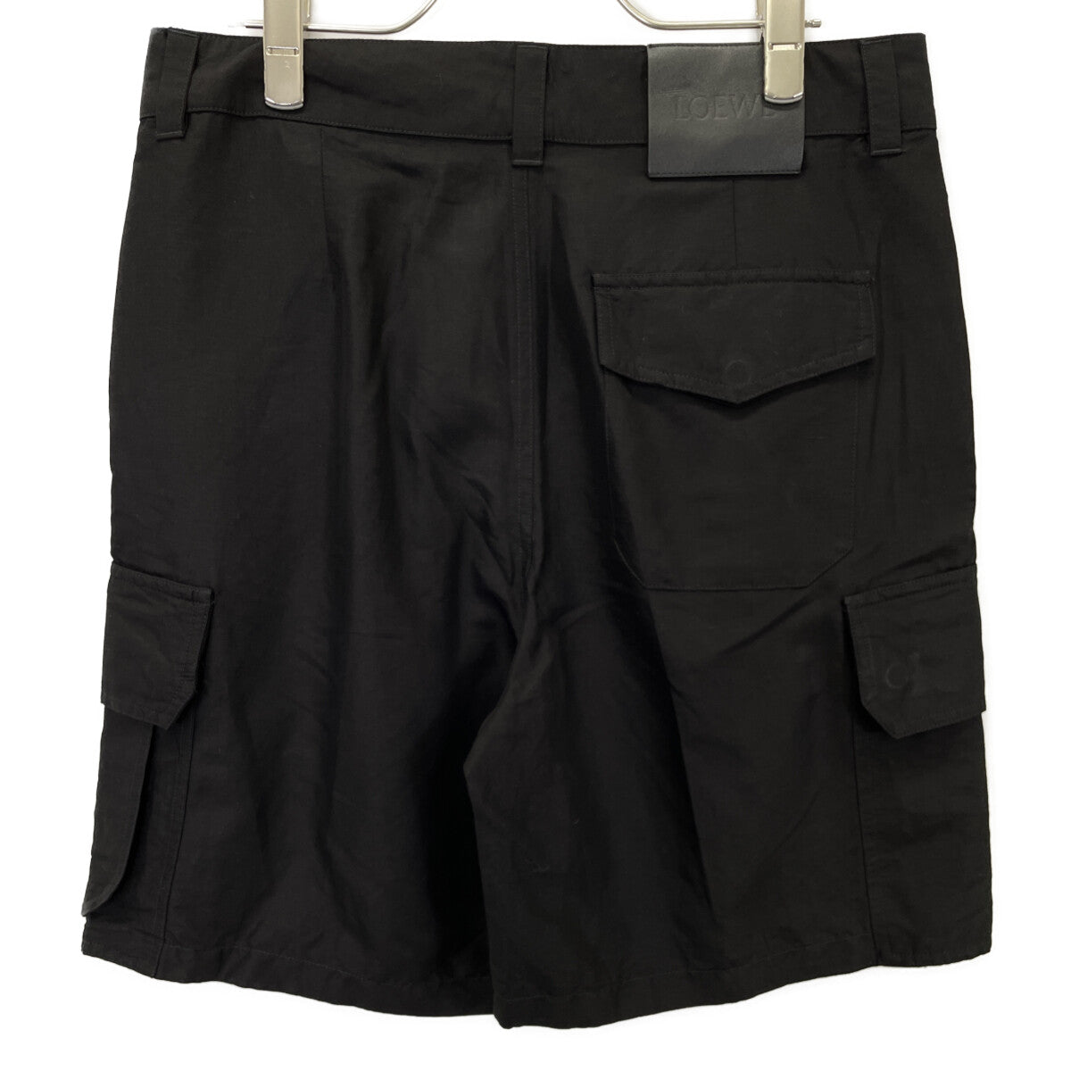 LOEWE Paula's Ibiza Rayon Cargo Shorts Black Size 46