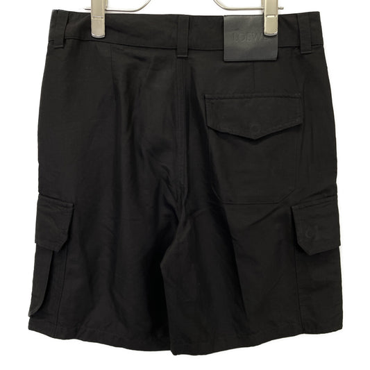 LOEWE Paula's Ibiza Rayon Cargo Shorts Black Size 46