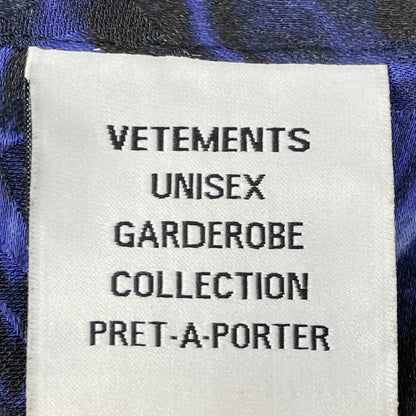 VETEMENTS Short Sleeve Skulls Logo Shirt Black/Blue Size XS