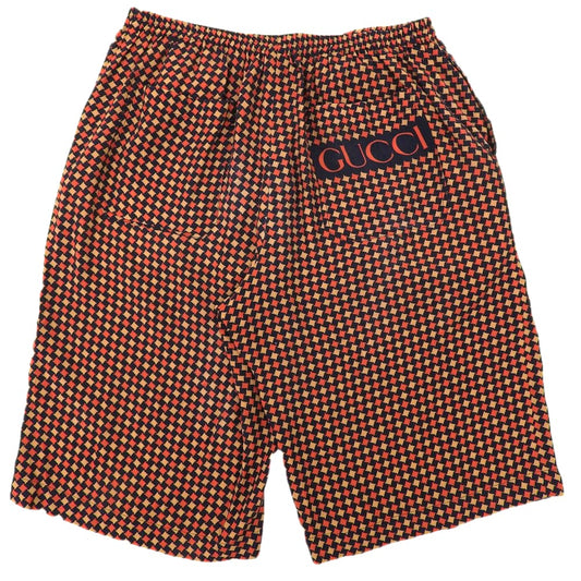 GUCCI All-Over Pattern Shorts Orange Size 46