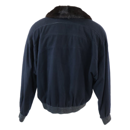 ZILLI Cashmere Silk Lamb Leather Fur Blouson Navy Size 50