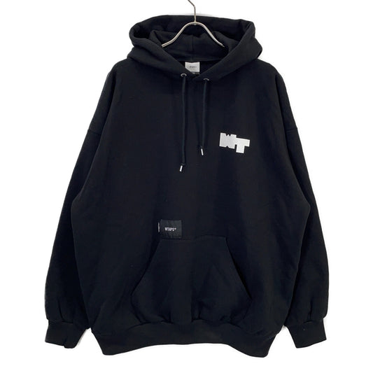 W)TAPS Black PAVILION HOODY Cotton Hoodie Size 04