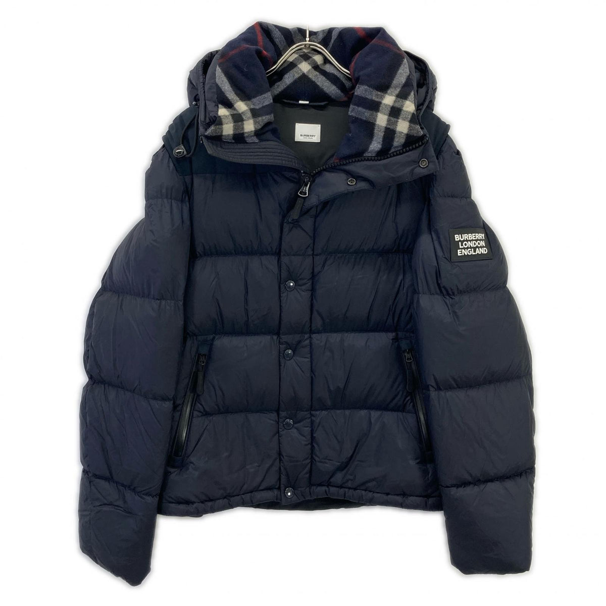 BURBERRY Rockwell Nova Check Down Jacket Black Size L